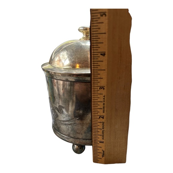 Reed & Barton SilverPlate covered  Jar #275 1/2  Floral engraved ball footed pot - Picture 8 of 8